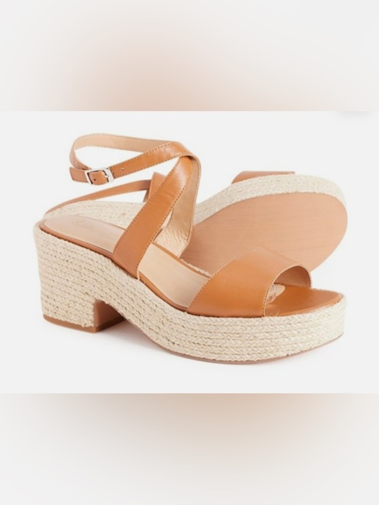 Splendid Shoes - NWOT SPLENDID Bowie Wedge Sandals, Caramel - SZ 8.5
